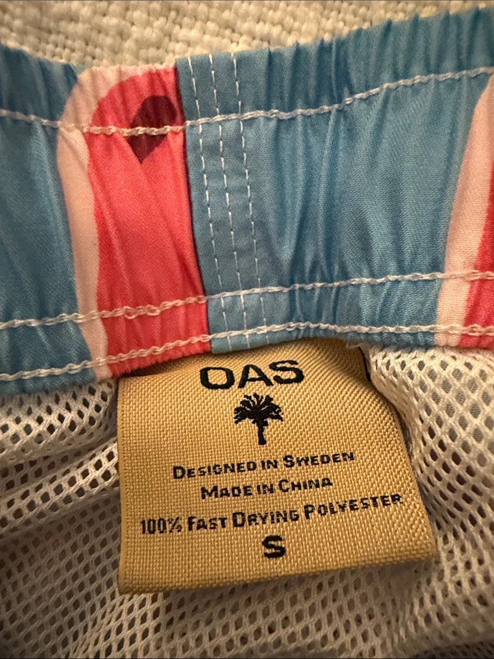 OAS Men's Pink & Blue Swirl Swim Trunks